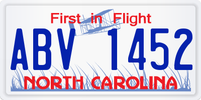 NC license plate ABV1452