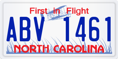 NC license plate ABV1461