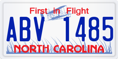 NC license plate ABV1485