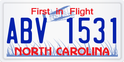 NC license plate ABV1531