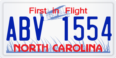 NC license plate ABV1554