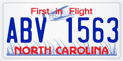 NC license plate ABV1563