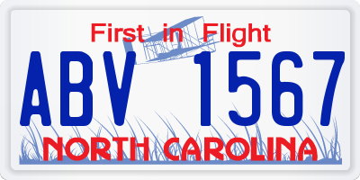 NC license plate ABV1567