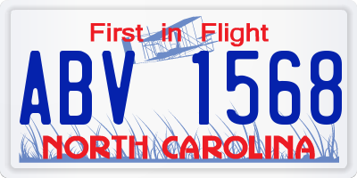 NC license plate ABV1568