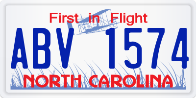 NC license plate ABV1574
