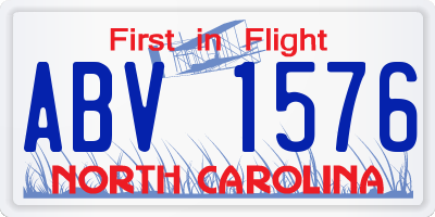 NC license plate ABV1576
