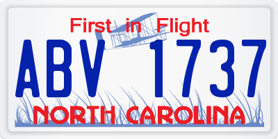 NC license plate ABV1737