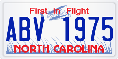 NC license plate ABV1975