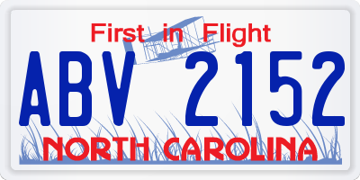 NC license plate ABV2152