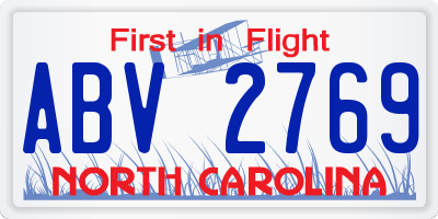NC license plate ABV2769