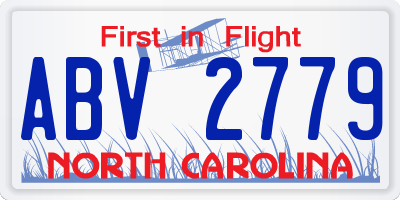 NC license plate ABV2779