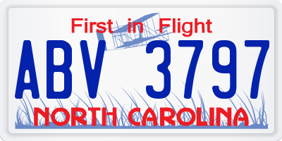 NC license plate ABV3797