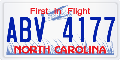 NC license plate ABV4177