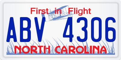 NC license plate ABV4306