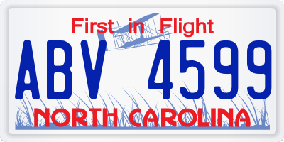 NC license plate ABV4599