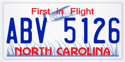 NC license plate ABV5126