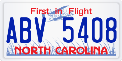 NC license plate ABV5408