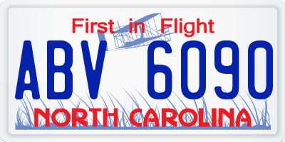 NC license plate ABV6090