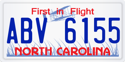 NC license plate ABV6155