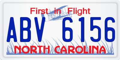 NC license plate ABV6156