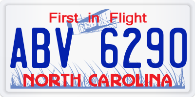 NC license plate ABV6290