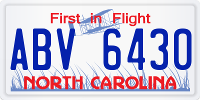 NC license plate ABV6430