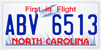 NC license plate ABV6513