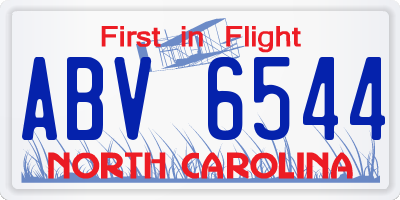 NC license plate ABV6544
