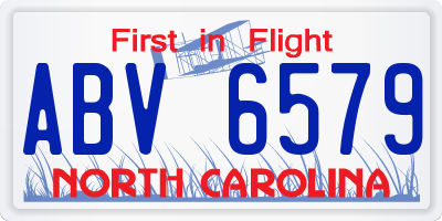 NC license plate ABV6579