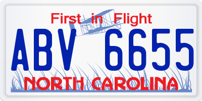 NC license plate ABV6655