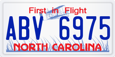 NC license plate ABV6975