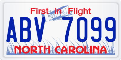 NC license plate ABV7099
