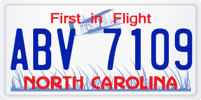 NC license plate ABV7109
