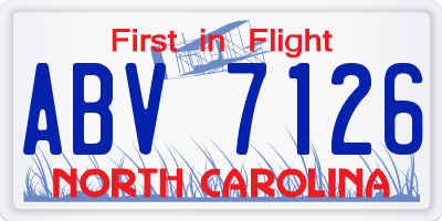 NC license plate ABV7126