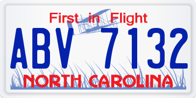 NC license plate ABV7132