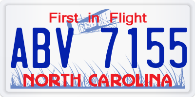 NC license plate ABV7155