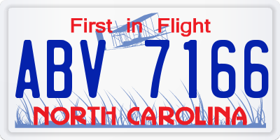 NC license plate ABV7166