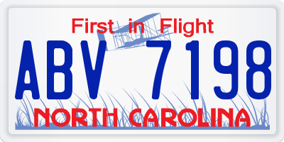 NC license plate ABV7198