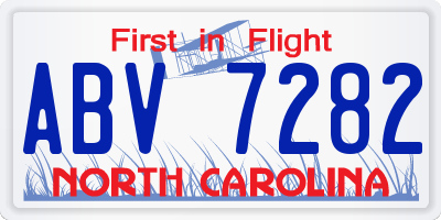 NC license plate ABV7282