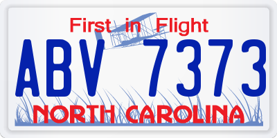 NC license plate ABV7373