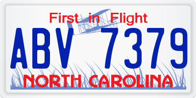 NC license plate ABV7379
