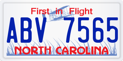 NC license plate ABV7565