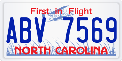 NC license plate ABV7569