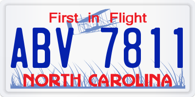 NC license plate ABV7811
