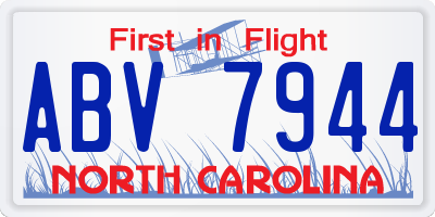 NC license plate ABV7944