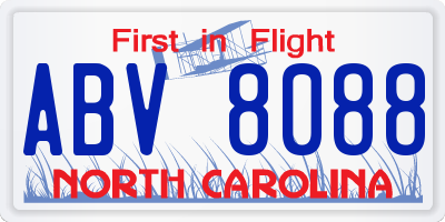 NC license plate ABV8088