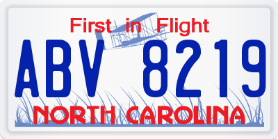 NC license plate ABV8219
