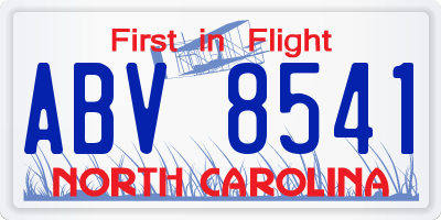 NC license plate ABV8541
