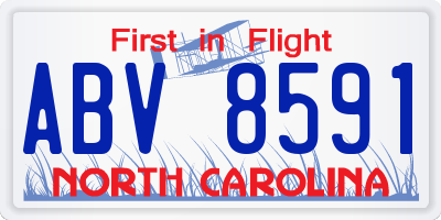 NC license plate ABV8591
