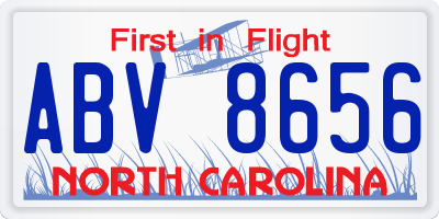 NC license plate ABV8656
